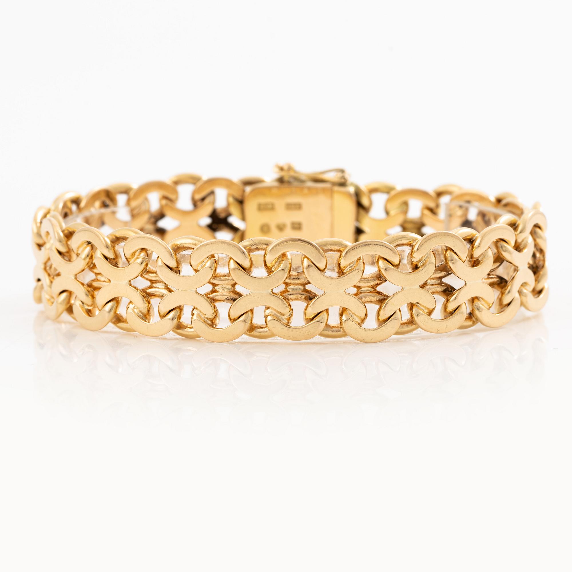 Armband 18K guld, X-länk.