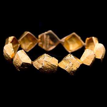 BJÖRN WECKSTRÖM, bracelet "Stones of Lapland", 14K gold. Lapponia 1967.