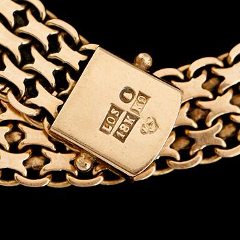 ARMBAND, 18K guld, svenska stämplar, 1960. Vikt ca 19 g.