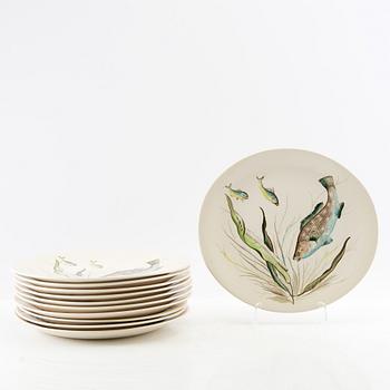 Plates 11 pcs "Fish" Johnson Bros England ironstone first half/mid 20th century.