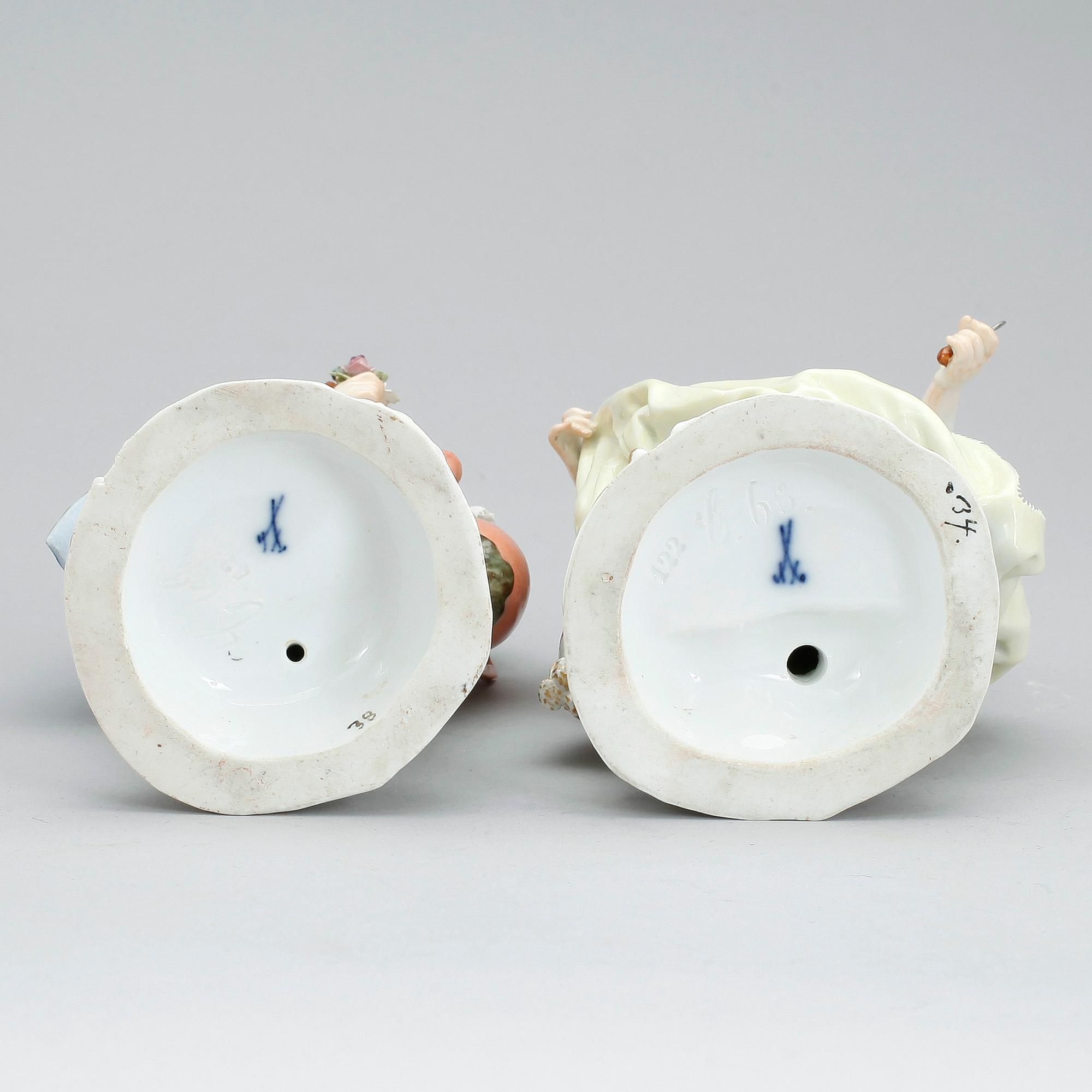 FIGURER, ett par, porslin, Meissen, 1800-tal.