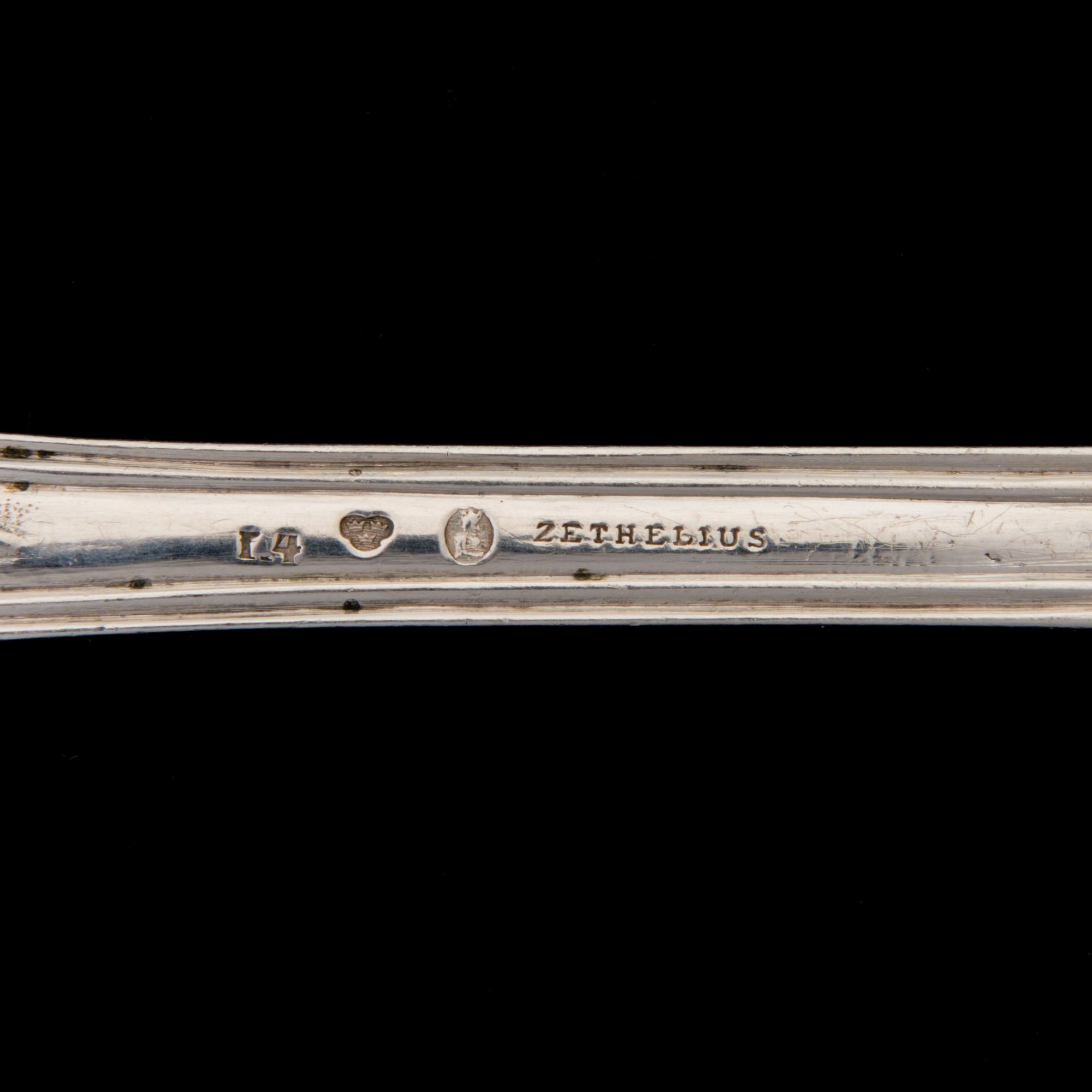 RAGUSKEDAR ETT PAR, silver, Zethelius Stockholm 1841, vikt 380 g.
