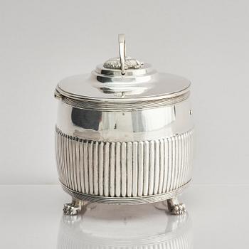 A Swedish early 19th century silver sugar casket, mark of Gustaf Folcker, Stockholm 1818.