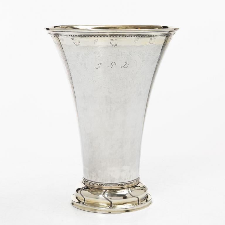 Carl Petter Modin, bägare, delvis förgyllt silver, Sundsvall 1795. Gustaviansk.