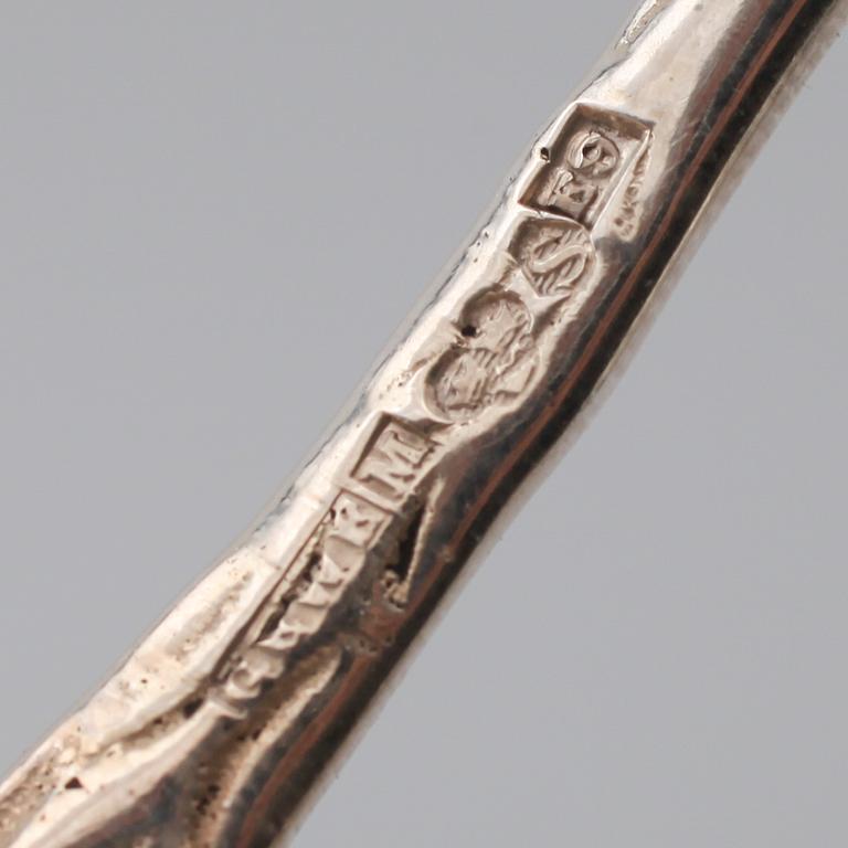 BESTICK, silver, 19 snarlika delar, 1950-tal. Vikt ca 492 gram.
