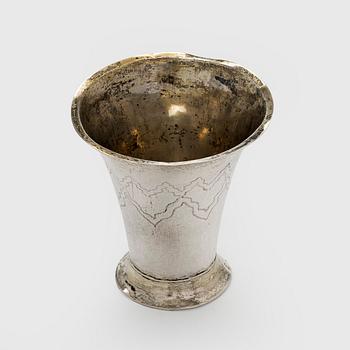 An early 19th-century silver beaker, maker's mark of Jacob Johan Jankes, Turku 1803.
