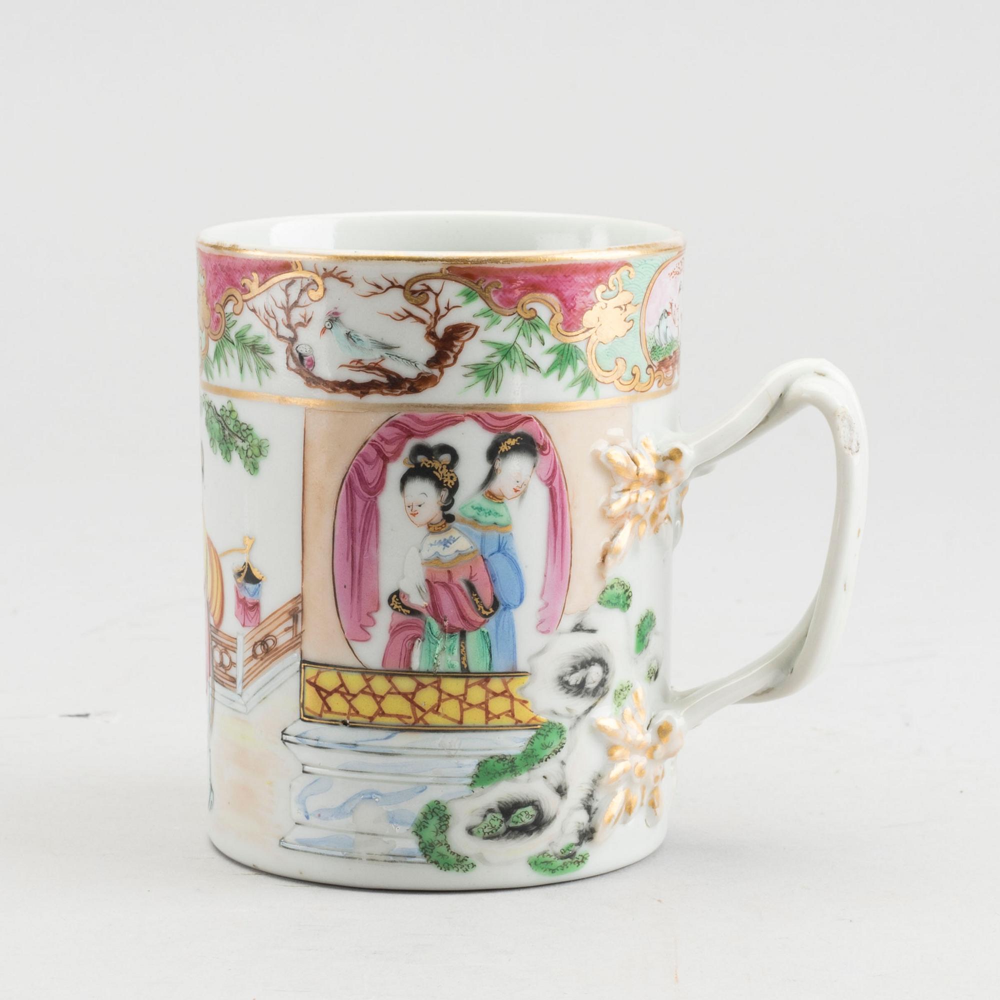 TALLRIKAR 2 st samt MUGG Kina 17-1800-tal porslin.