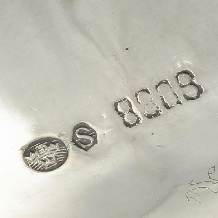 GRÄDDSNÄCKA samt SKÅL, silver, utländska stmpl, 1900-tal. Vikt 195 g.