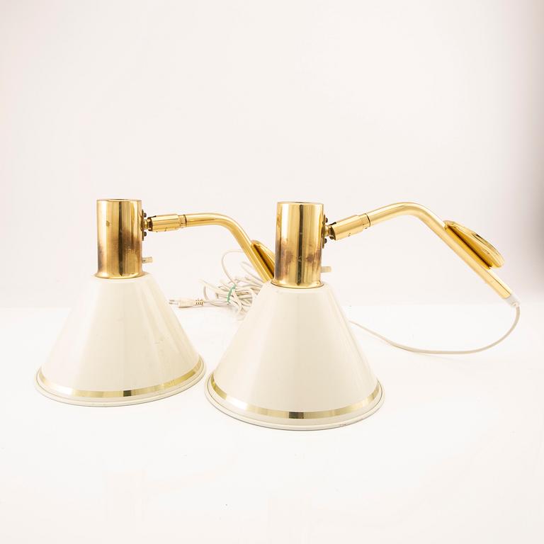 Wall lamps, a pair of Örsjö lighting from the late 20th century.