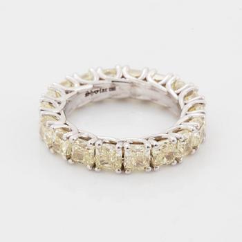 Cuschion-cut diamond eternity ring.