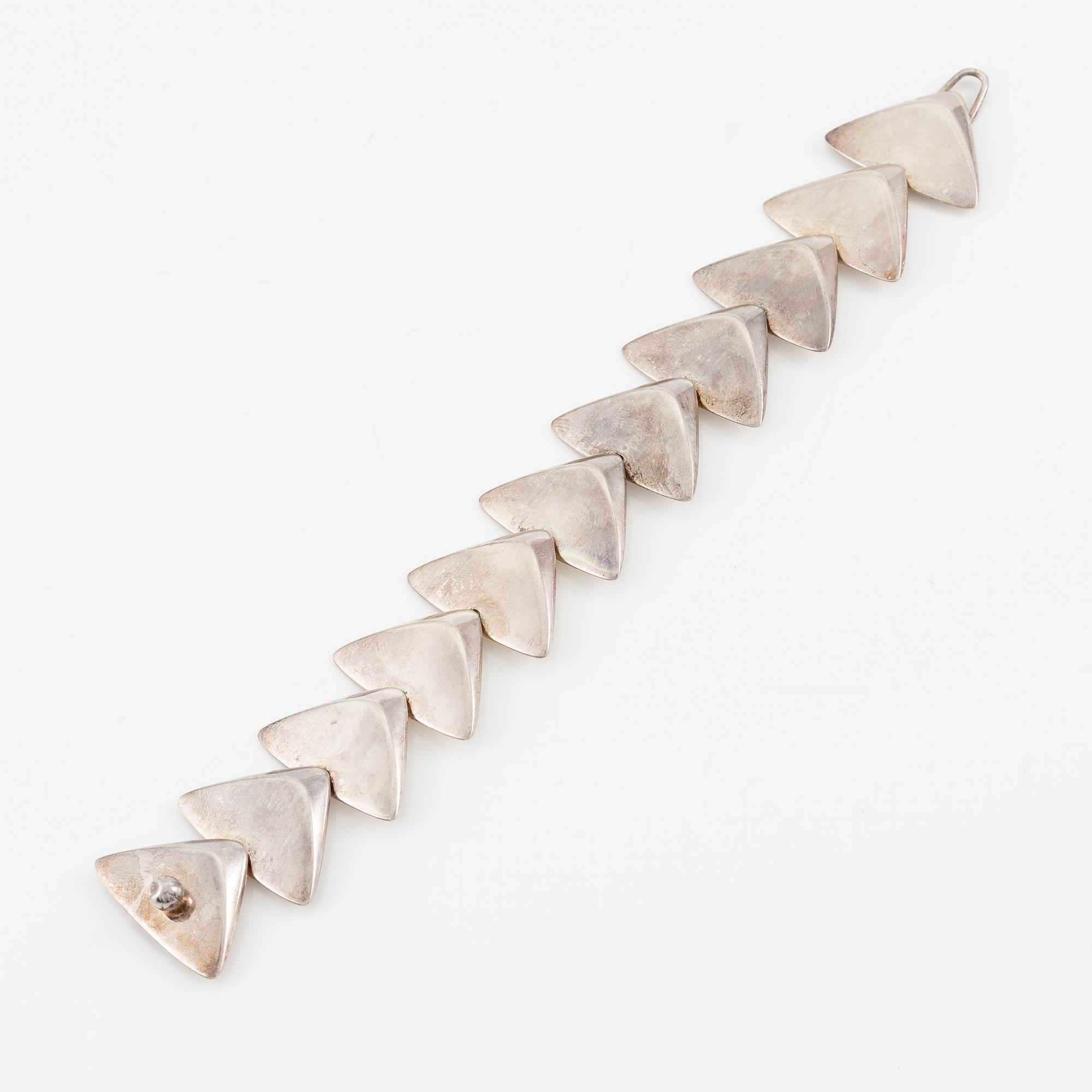 Hans Hansen, necklace and bracelet, sterling silver, Denmark.