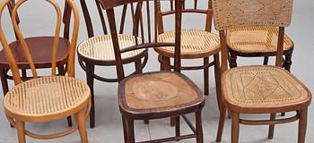 STOLAR, 7 st olika, Mundus, Thonet och Fischel, 1900-tal.