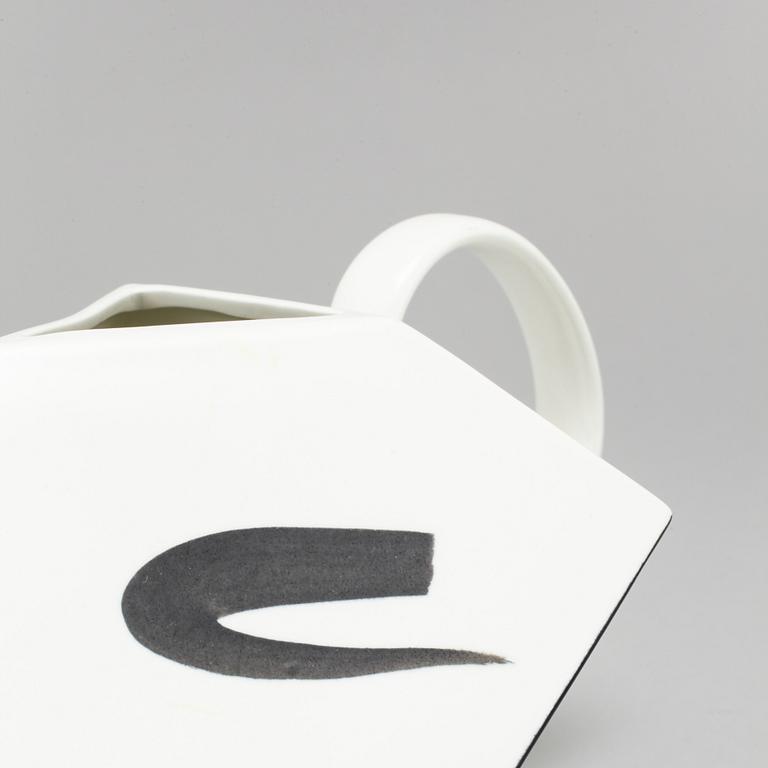 ROLF SINNEMARK, two "Cube" porcelain teapot for Rörstrand in the late 20th century.