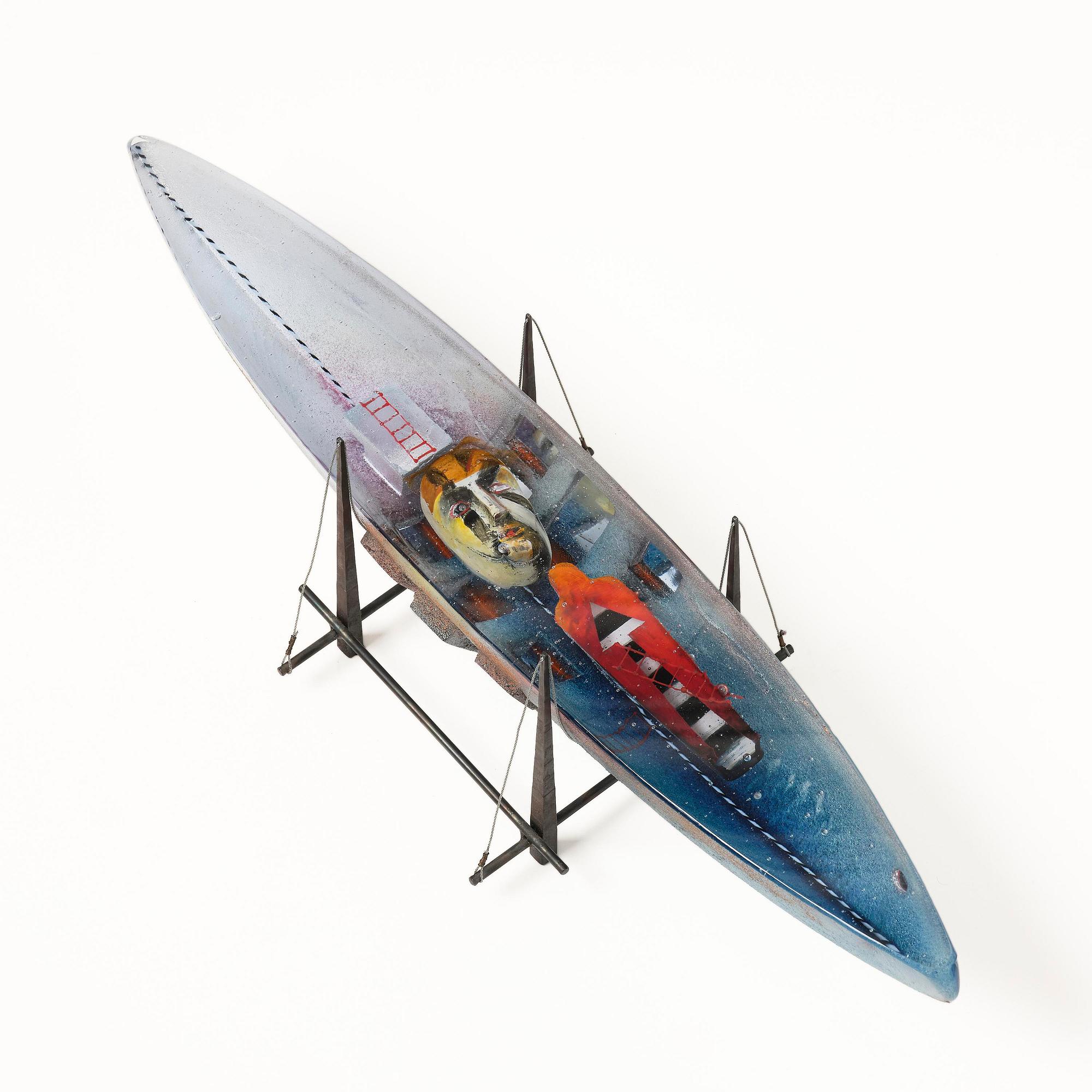 Bertil Vallien, a unique sand cast glass sculpture, Kosta Boda, Sweden.