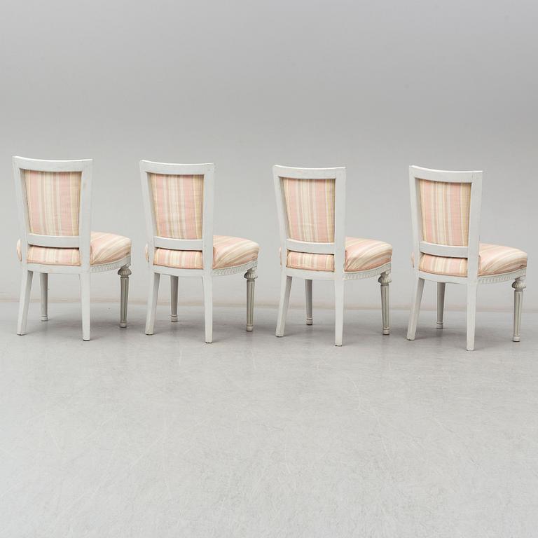 A set of four Gustavian chairs, ca 1800.