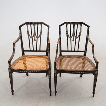 Armchairs, a pair, Denmark, 19th century.