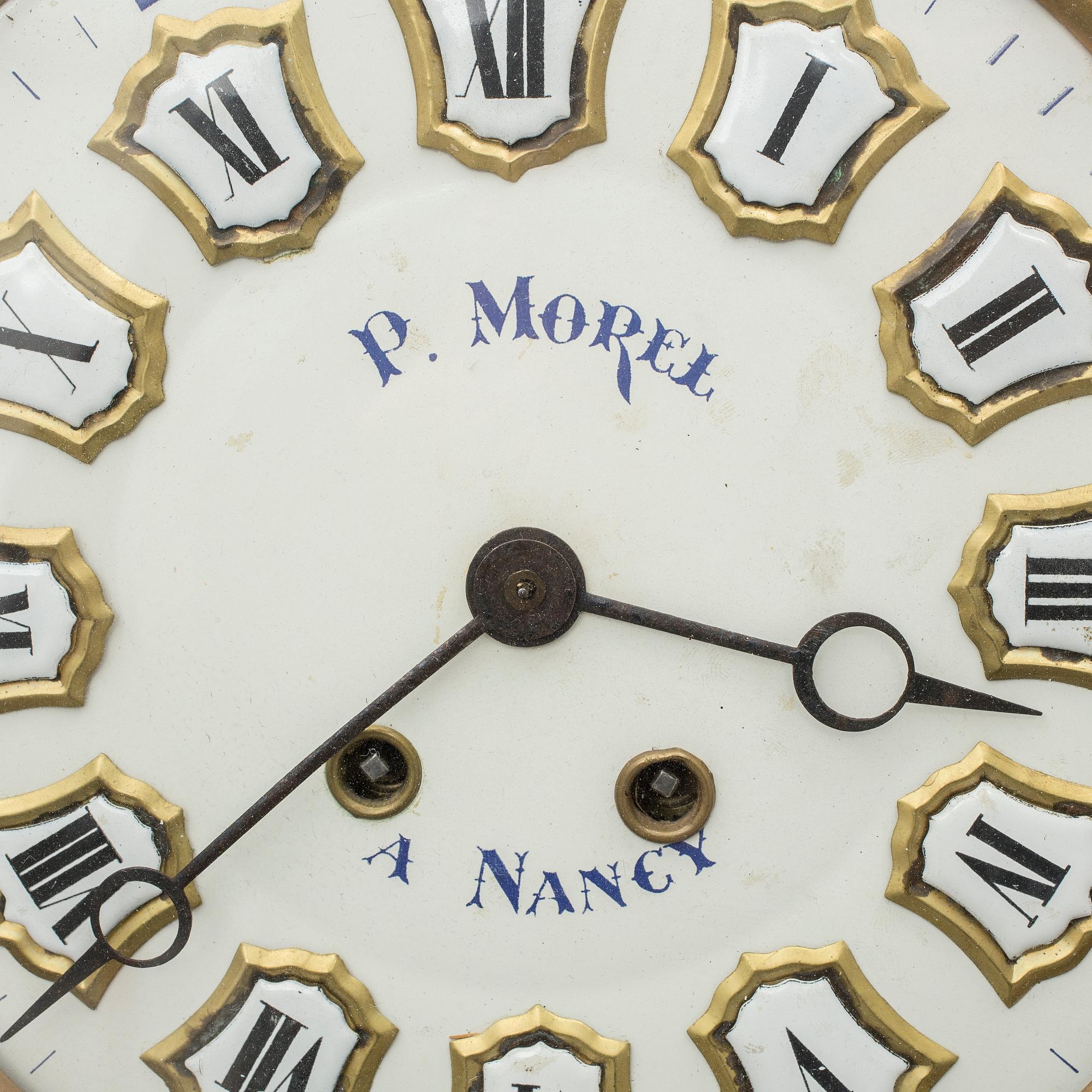 VÄGGPENDYL, Leija-typ, Märkt P. Morel a Nancy, 1800-talets slut.