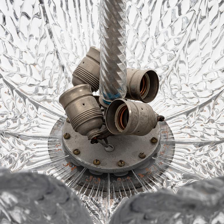 Fritz Kurz, a ceiling lamp, model "KD 946/1", for Orrefors, Sweden, 1940-50s.