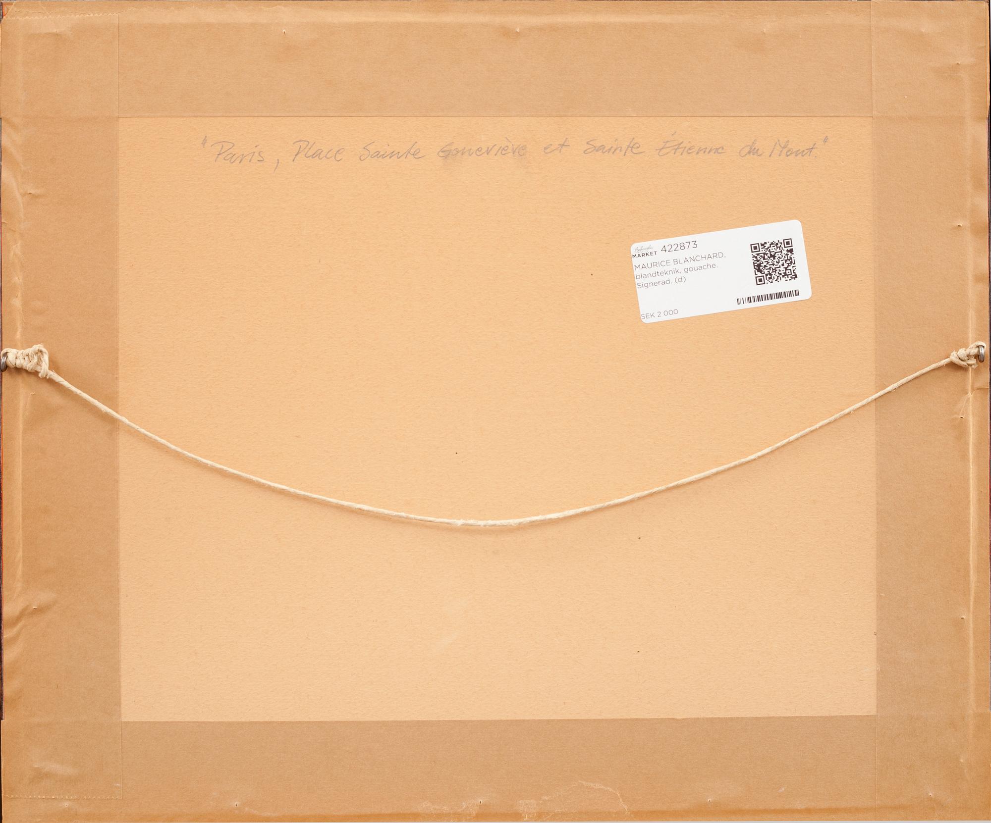 MAURICE BLANCHARD, blandteknik, gouache. Signerad.