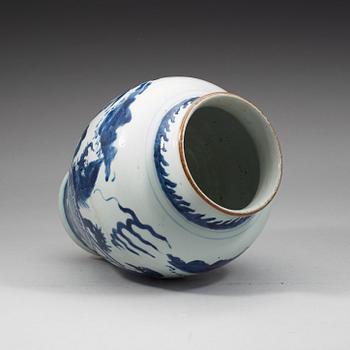 A blue and white Transitional vase, 17th Century.