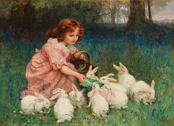 433. Frederick Morgan, Feeding the Rabbits.