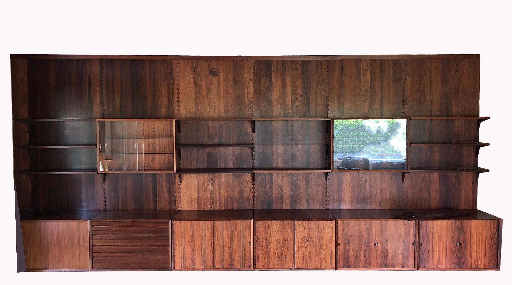 POUL CADOVIUS, a rooswood 'Royal system' shelving unit, third quater of 20th century, Denmark.
