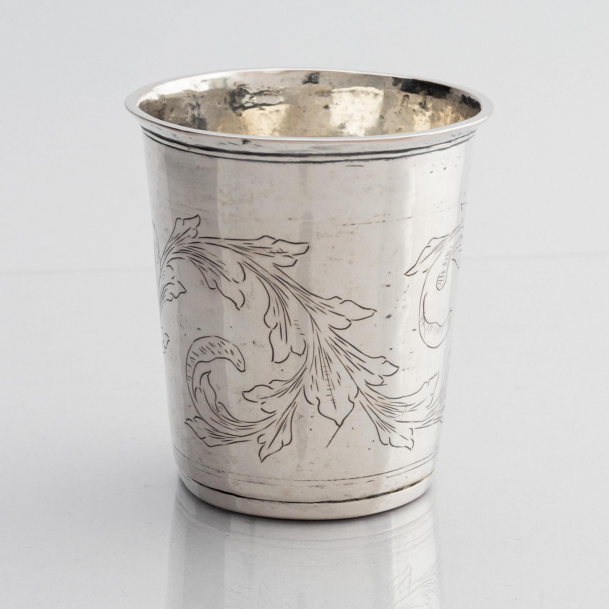 Hans Morten Svane, bägare, silver, Naestved, Danmark (verksam 1750-1772). Rokoko.