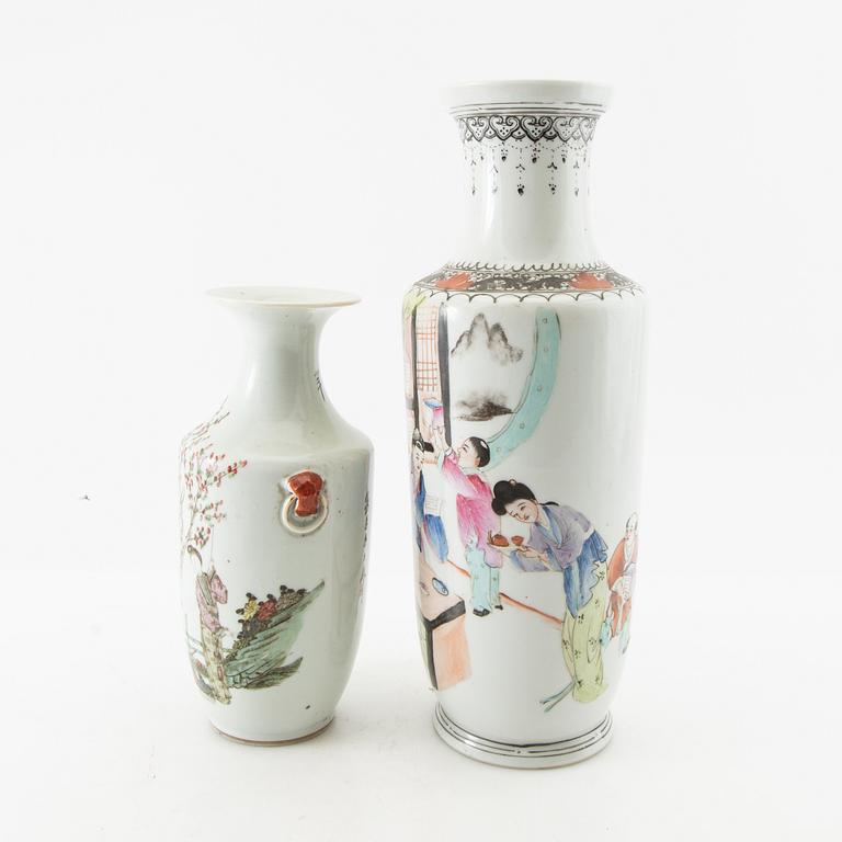 Vases 2 pcs China 20th century porcelain.