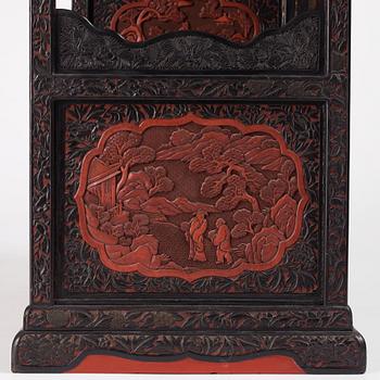 A lacquer display cabinet, late 19th Century.