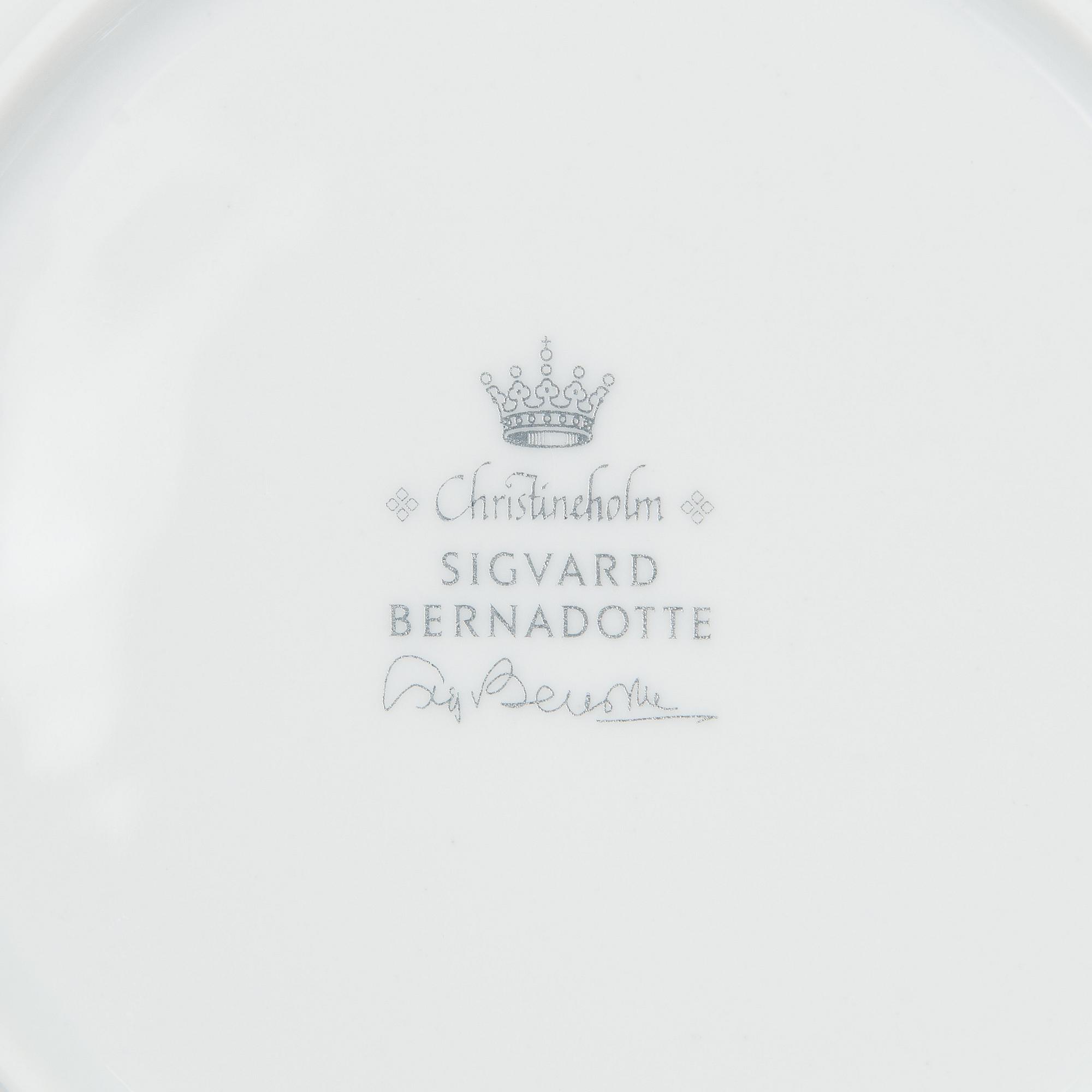 Sigvard Bernadotte, matservis, porslin, 63 delar, "Marianne", Christineholm, Fyrklövern.