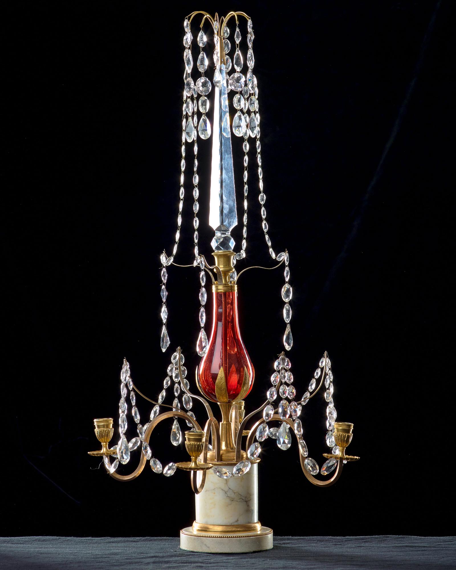 A Russian four-light girandole, late 18th century.