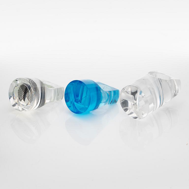 Siv Lagerström, three acrylic plastic rings, 1970s.