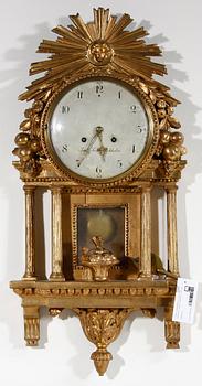 VÄGGPENDYL. Gustaviansk. Jacob Kock, verksam Stockholm 1763-1803.