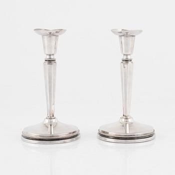 Eric Löfman, candlesticks, a pair, silver, KG Markströms, Uppsala 1979.