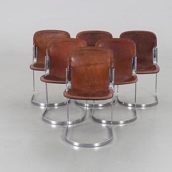 A set of 6 Willy Rizzo 20th century dining chairs.