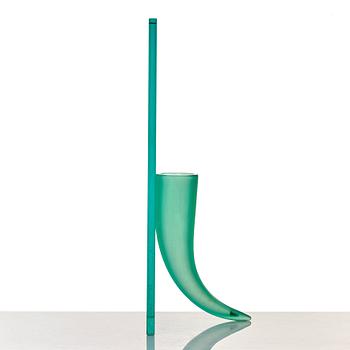 Philippe Starck, "Petite Etrangete Contre Un Mur", a sculpture/vase, ed. 50/50, Daum, Nancy, France, 1980's.