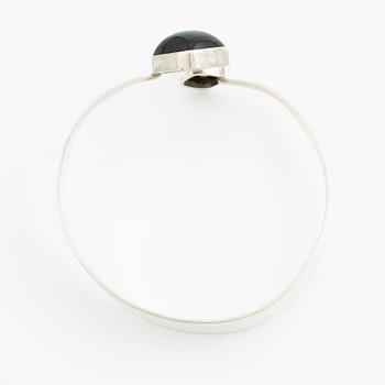 Gussi, bracelet, silver with green stones, Malmö 1965.