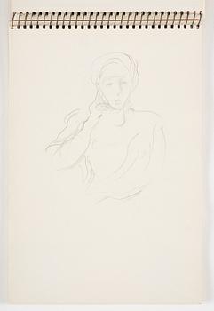 Lotte Laserstein, 3 skissböcker med blyertsteckningar.