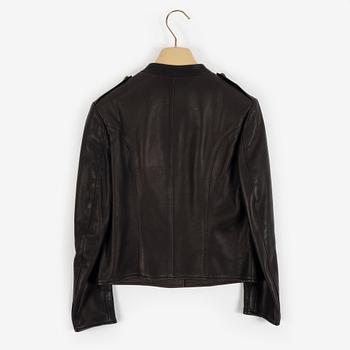 Gucci, a chocolate brown leather jacket, Italian size 42.