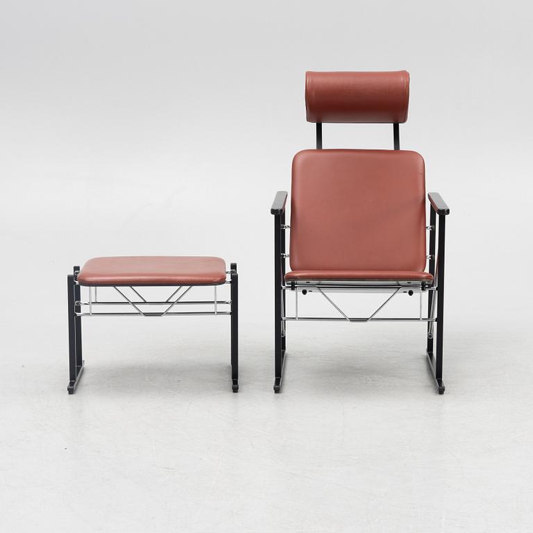 Yrjö Kukkapuro, armchair with footstool, "A500 series", Avarte, Finland.