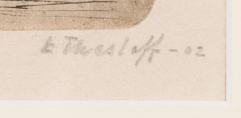 Ellen Thesleff, dry point, signed on plate and signed and dated-02 in pencil.