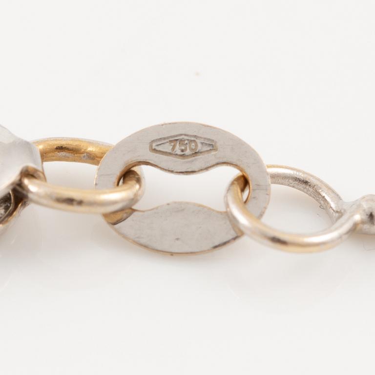 Pendant with chain, 18K white gold set with brilliant-cut diamonds.