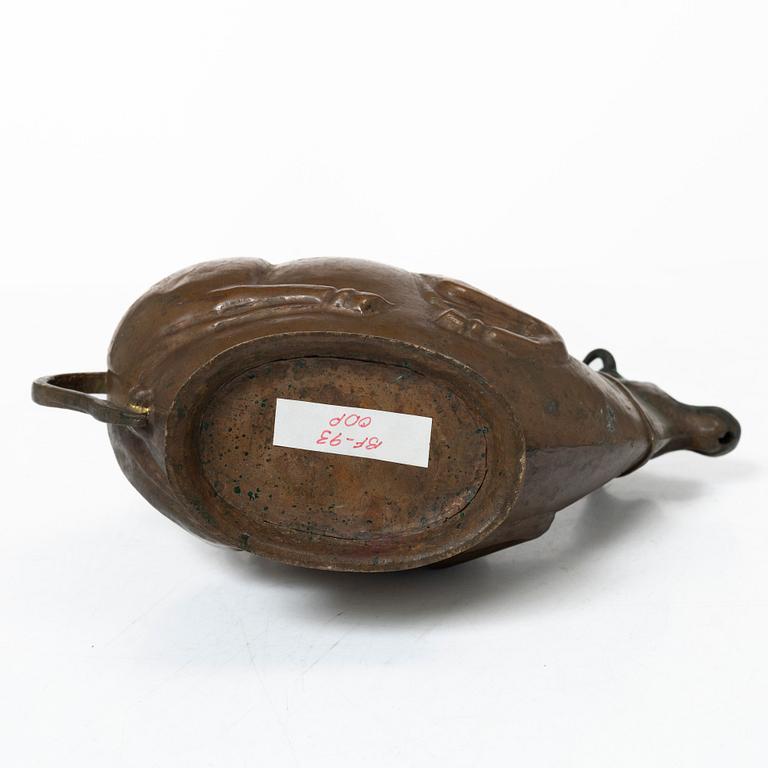 An Indian copper ewer in the shape of a bull Probably Rajasthan, 19th Century.