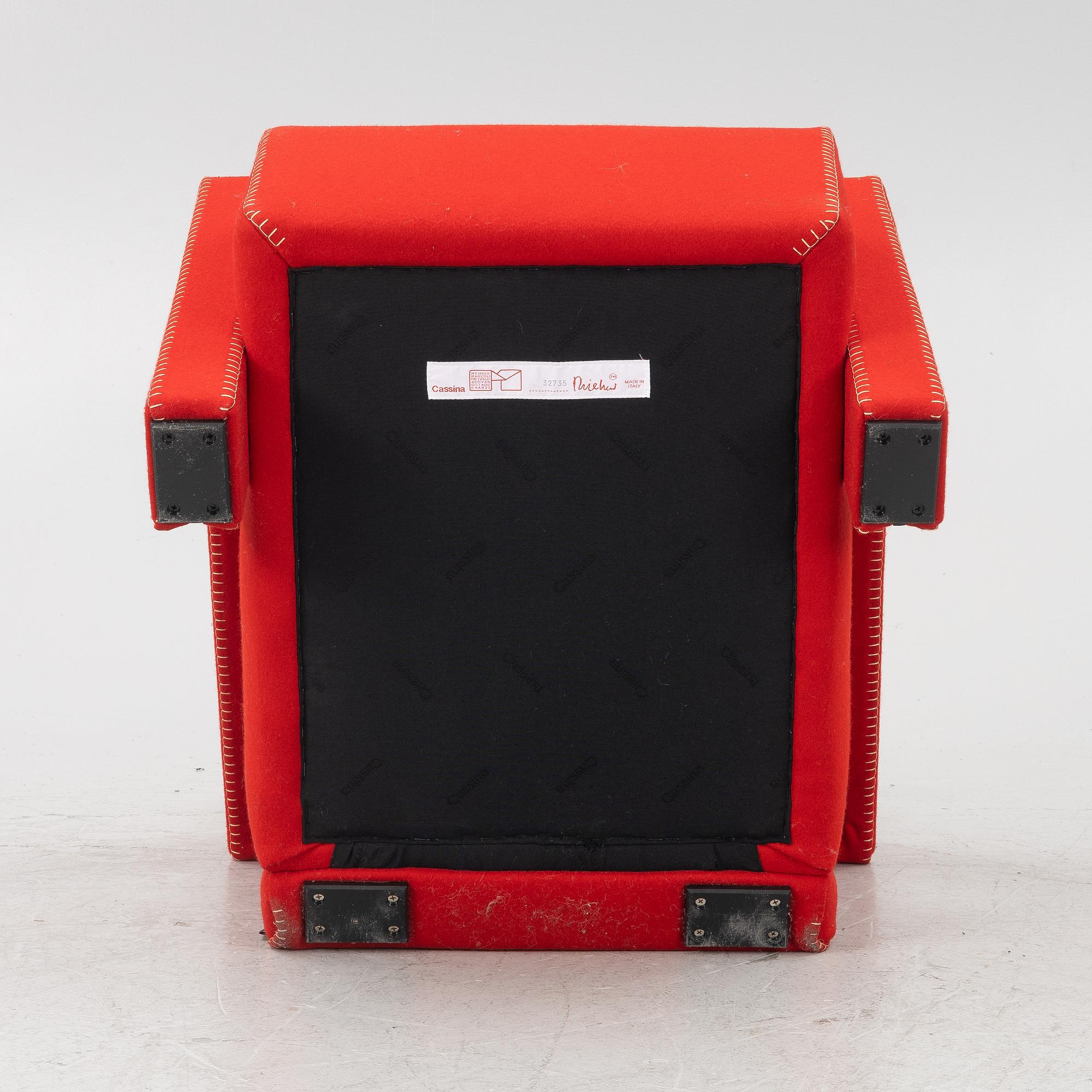 Gerrit Rietveld, fåtölj, "Utrecht", Cassina, 2000-tal.