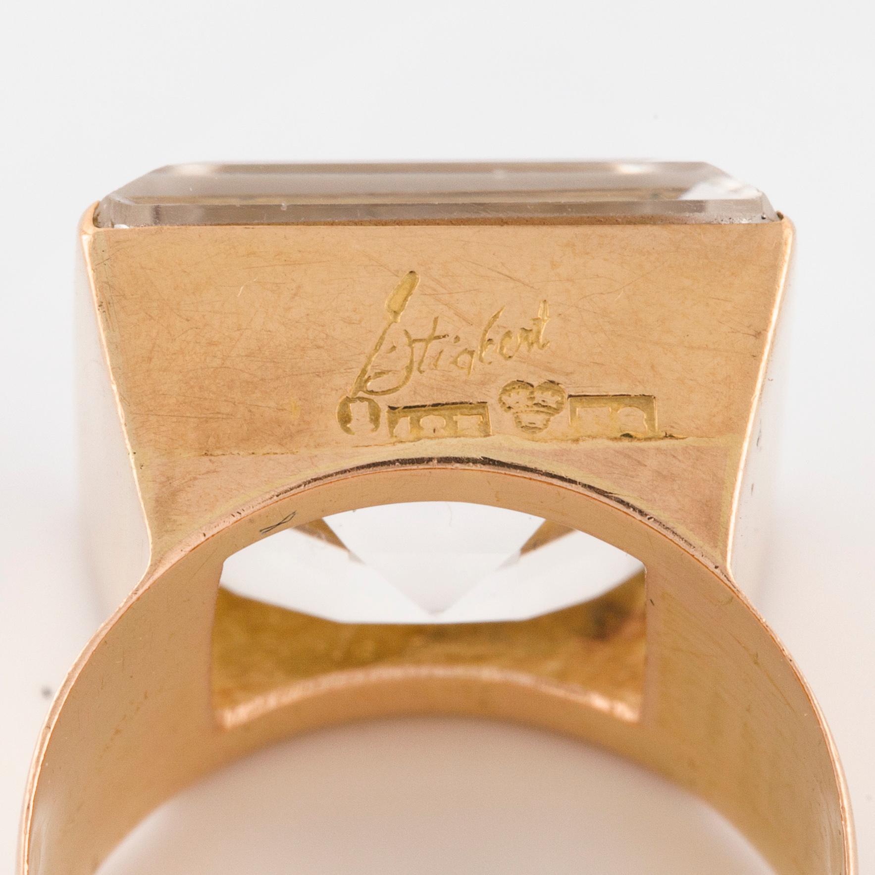 ATELJÉ STIGBERT, ring med fasettslipad bergkristall.