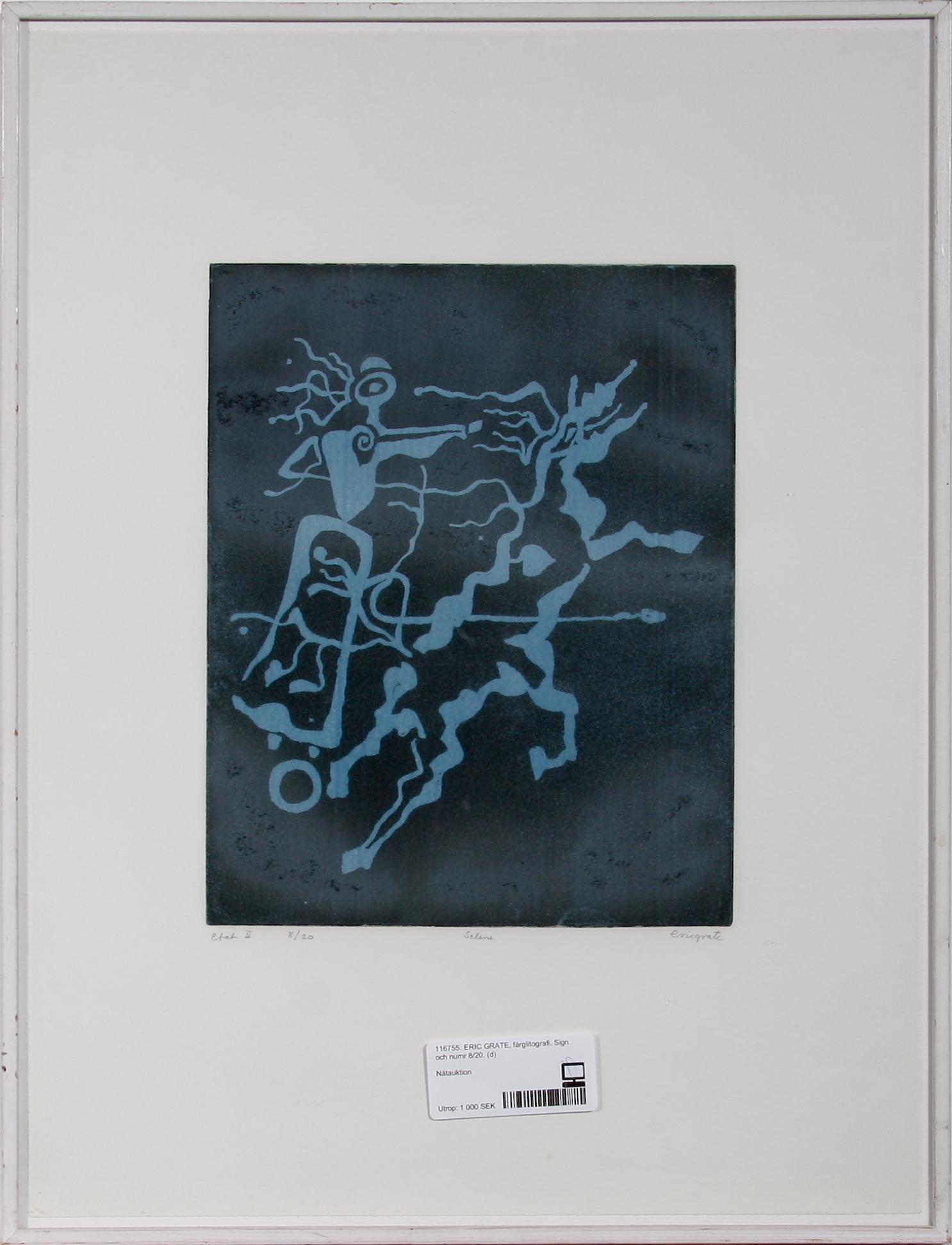 ERIC GRATE, färglitografi. Sign och numr 8/20.