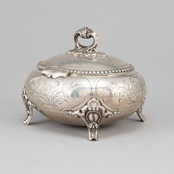 A Russian 19th century parcel-gilt silver sugar-casket.