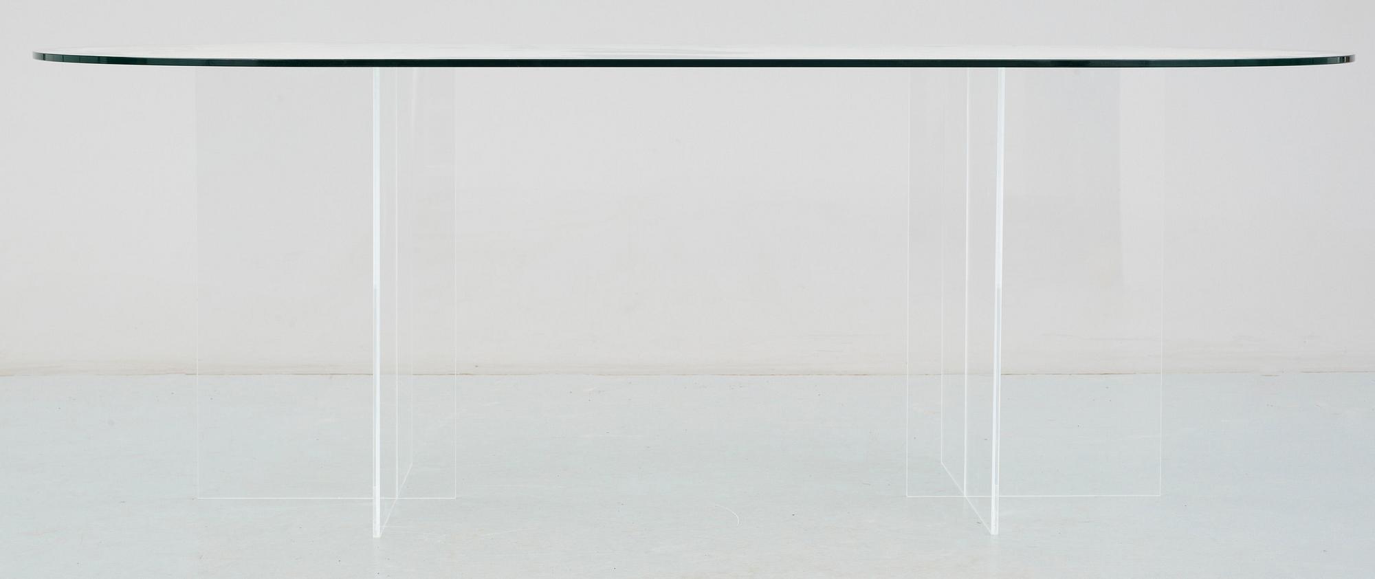 MATSALSBORD, glas och plexiglas, 1980-tal.