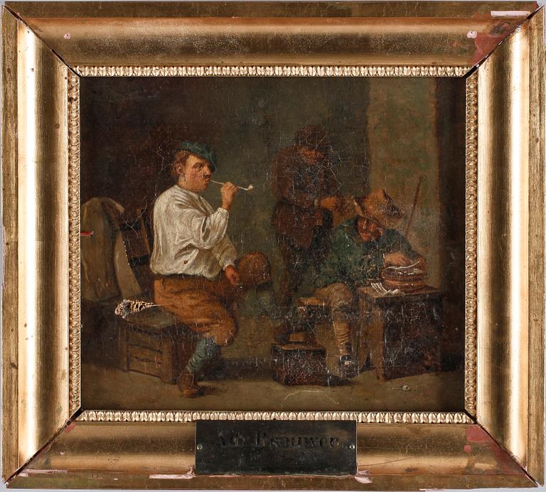 ADRIAEN BROUWER, hans art, olja på duk, 1600/1700-tal.