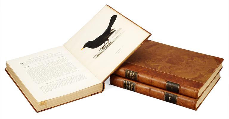 BOK, 3 vol. M,W & F von Wright: SVENSKA FÅGLAR. Stockholm 1929.